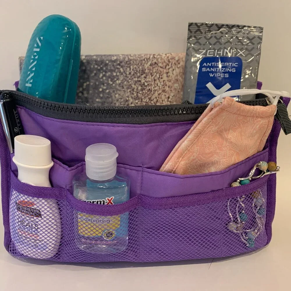 Handbag Organizer/ Purse Insert / Divider /Cosmetic Case- Purple- NWT - Picture 4 of 10